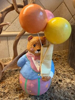 Birthday Bear - Cake Topper Figurine - Handcrafted